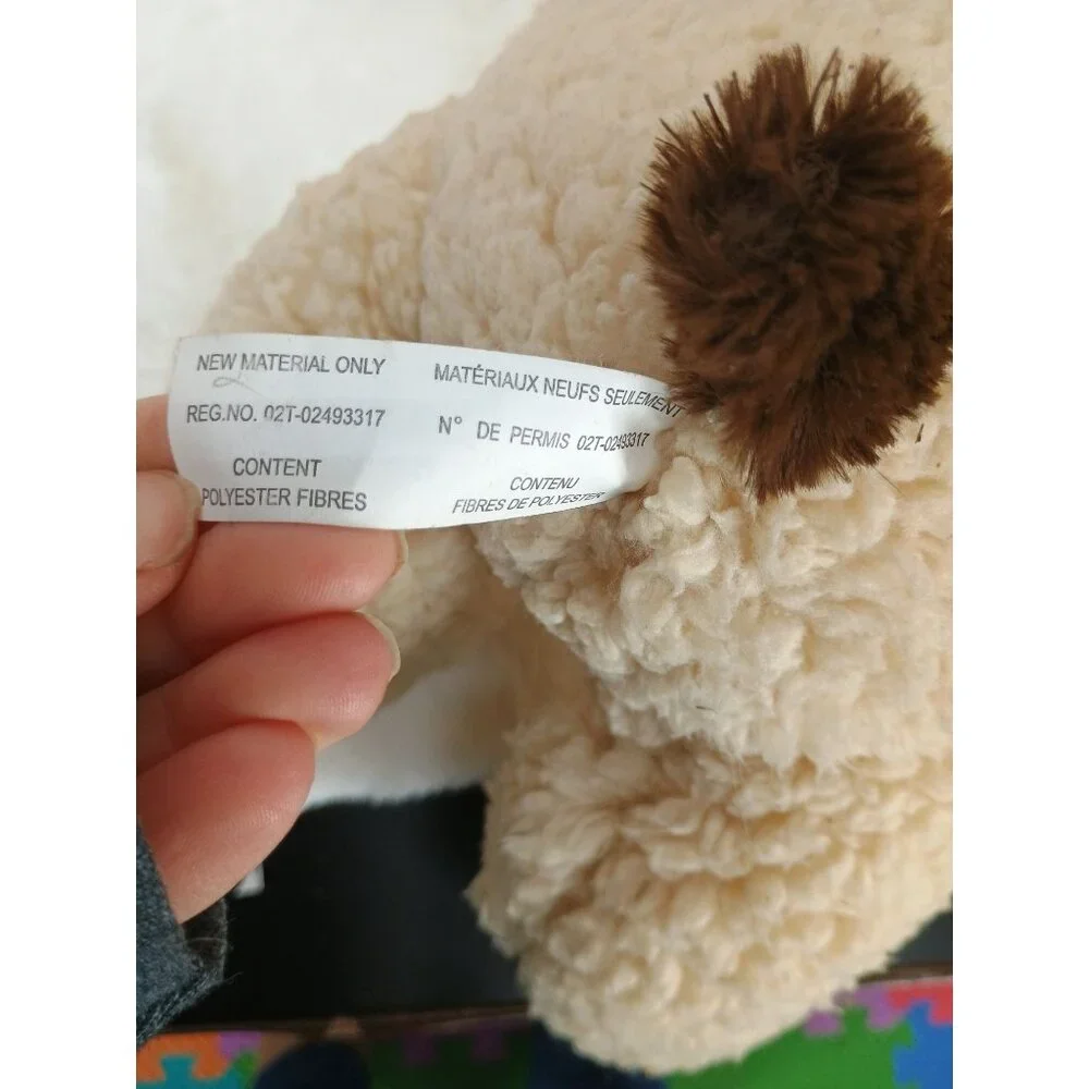 Petsmart Chance Collectible Holiday Plush Dog Cream & Brown Polyester Fibers 14